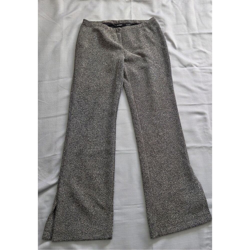 Express Black White Pattern Stretch Boot Cut Trou… - image 2